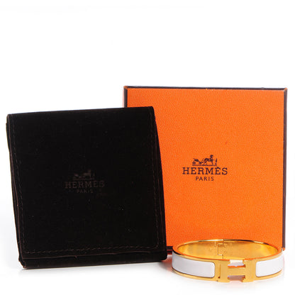 Hermes Enamel Narrow Clic Clac H Bracelet PM White 5 of 5