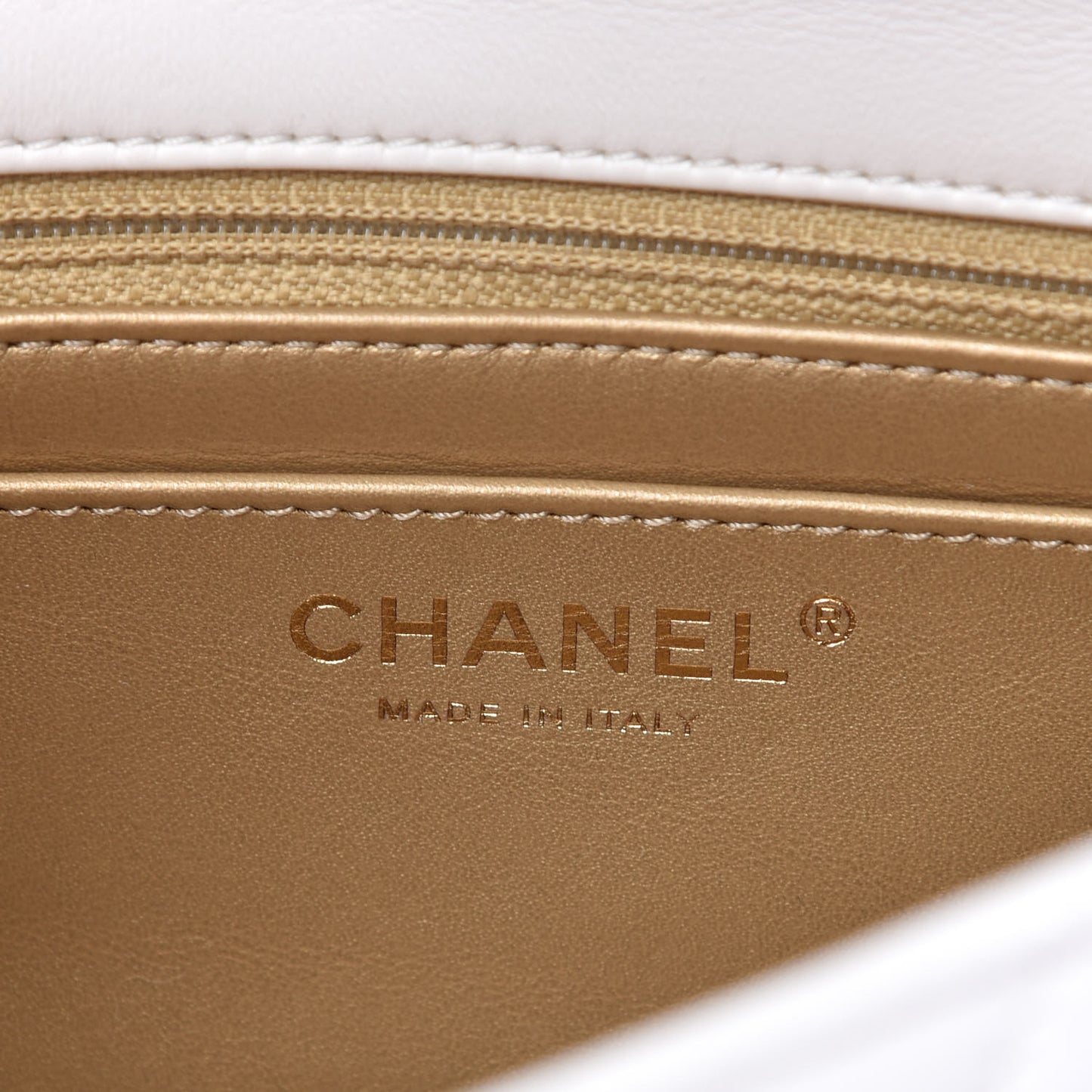 Lambskin Quilted Mini Rectangular Pearl Crush Flap White