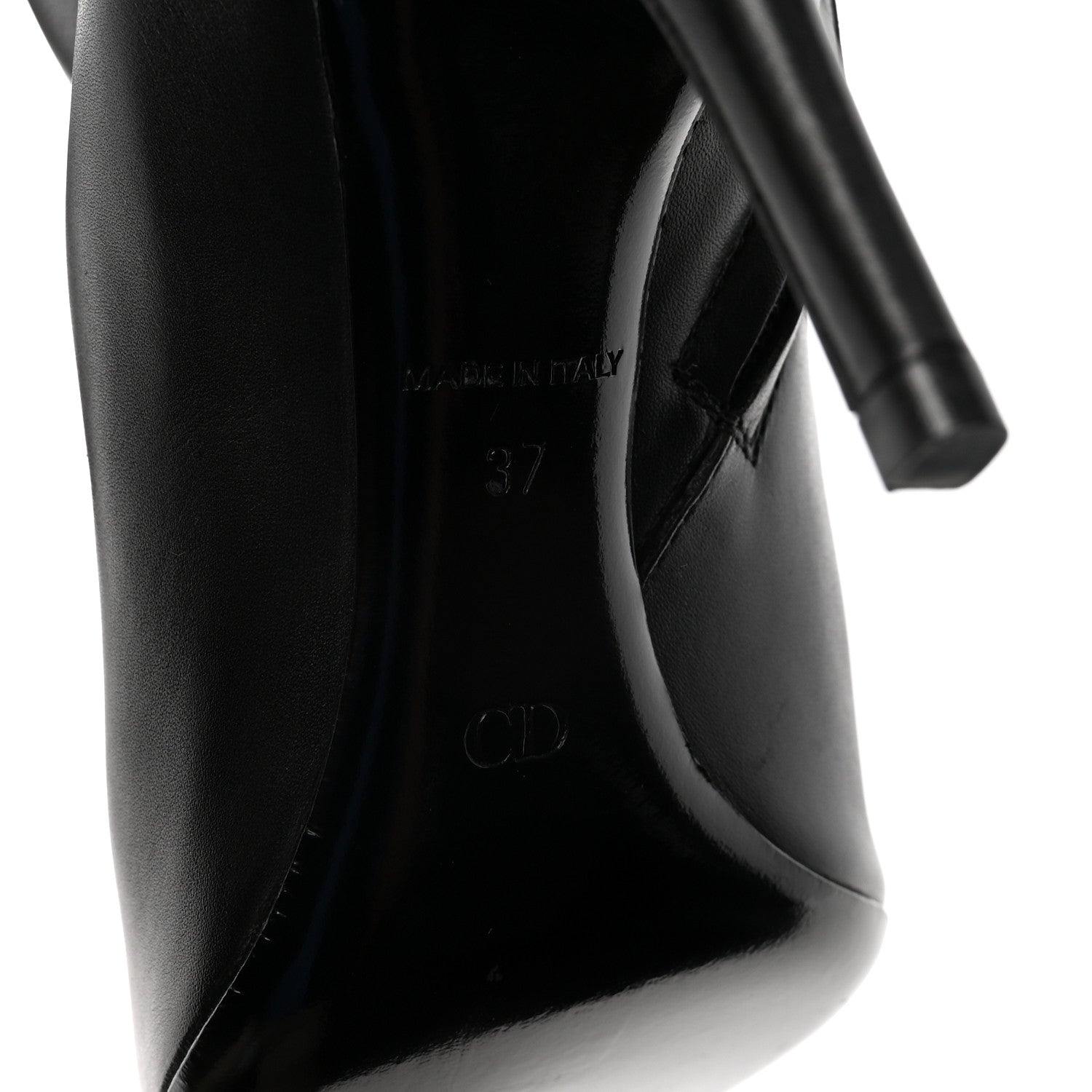 Christian Dior Calfskin Cherie Pointy Toe Tall Boots 37 Black 7 of 9