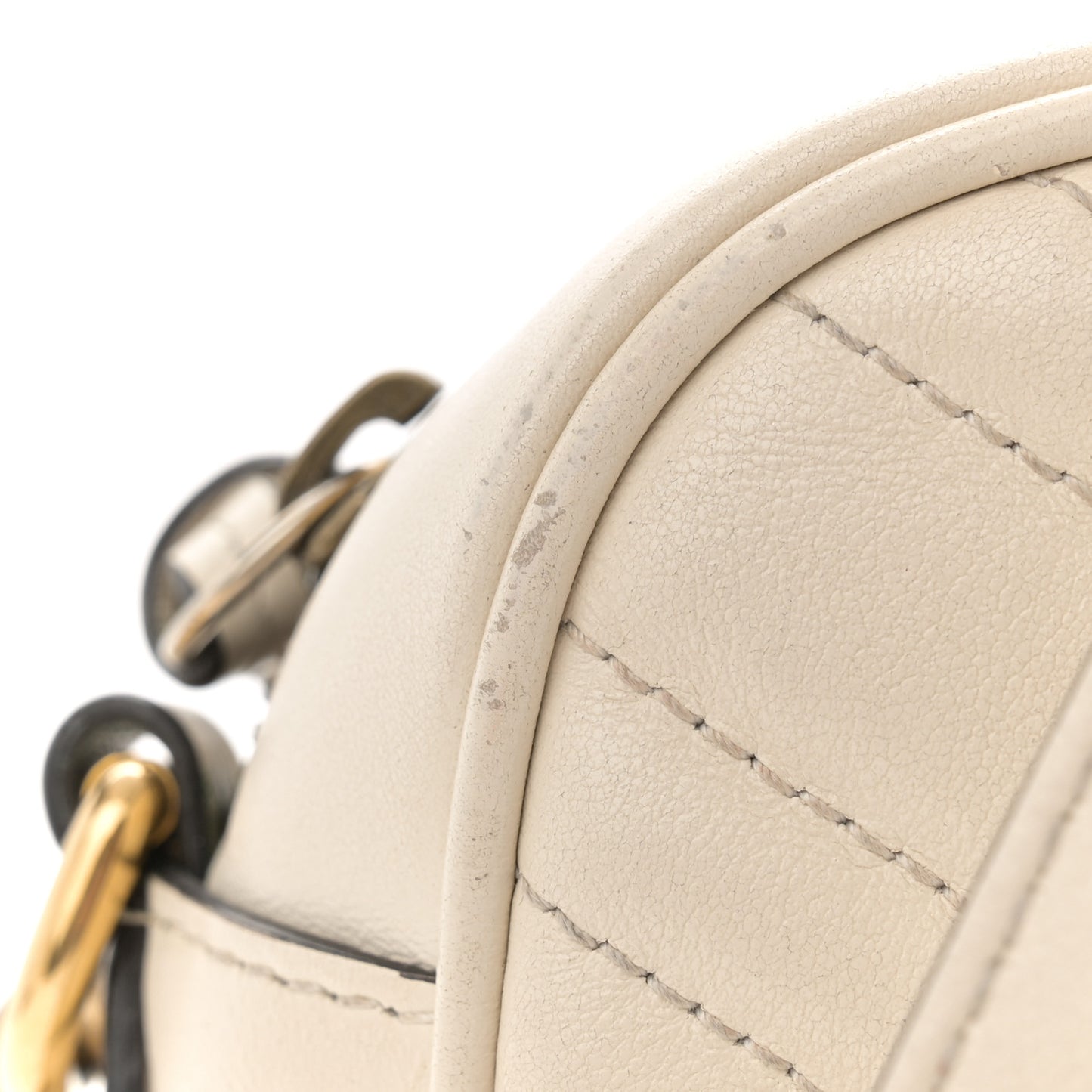 Calfskin Matelasse Small GG Marmont Chain Shoulder Bag White