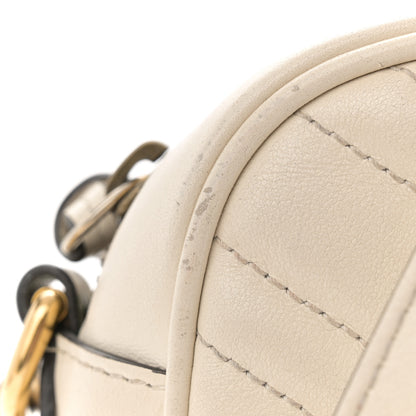 Gucci Calfskin Matelasse Small GG Marmont Chain Shoulder Bag White 13 of 14