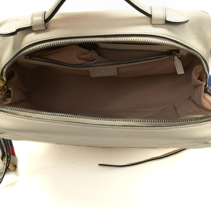 Gucci Calfskin Matelasse Sylvie Web Small GG Marmont Top Handle Shoulder Bag White 5 of 18