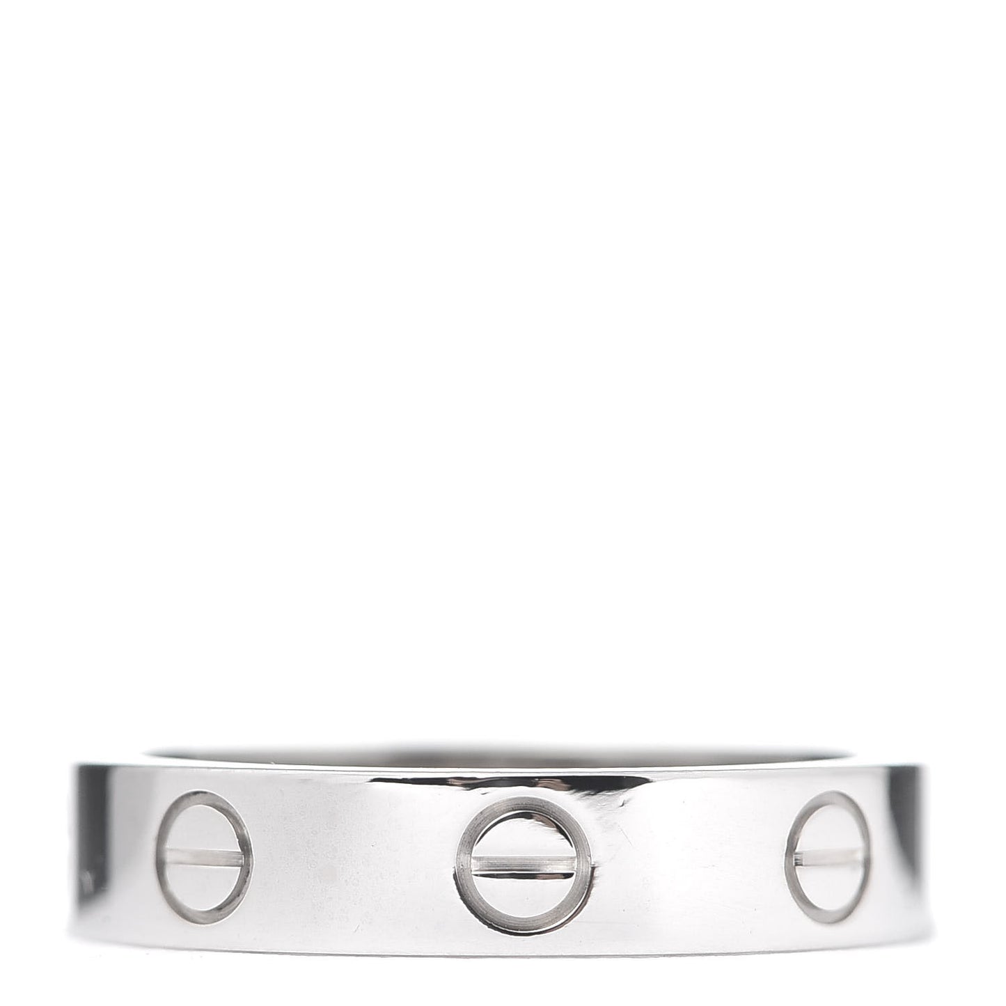 18K White Gold Diamond 4mm LOVE Wedding Band Ring 52 6