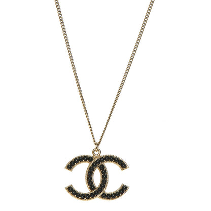Chanel Pearl CC Pendant Necklace Black Gold 1 of 4