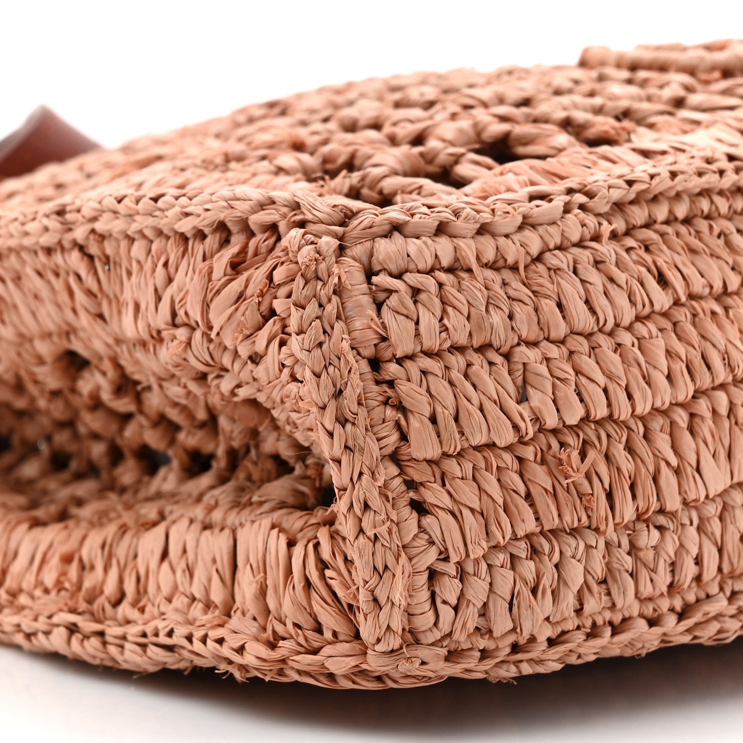Chloe Raffia Calfskin Mini Summer Banana Tote Summery Beige 9 of 10