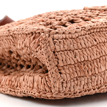 Chloe Raffia Calfskin Mini Summer Banana Tote Summery Beige 9 of 10