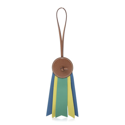 Hermes Vache Hunter Milo Lambskin Paddock Flot Bag Charm Natural Lime Menthe Bleu Izmir 1 of 5