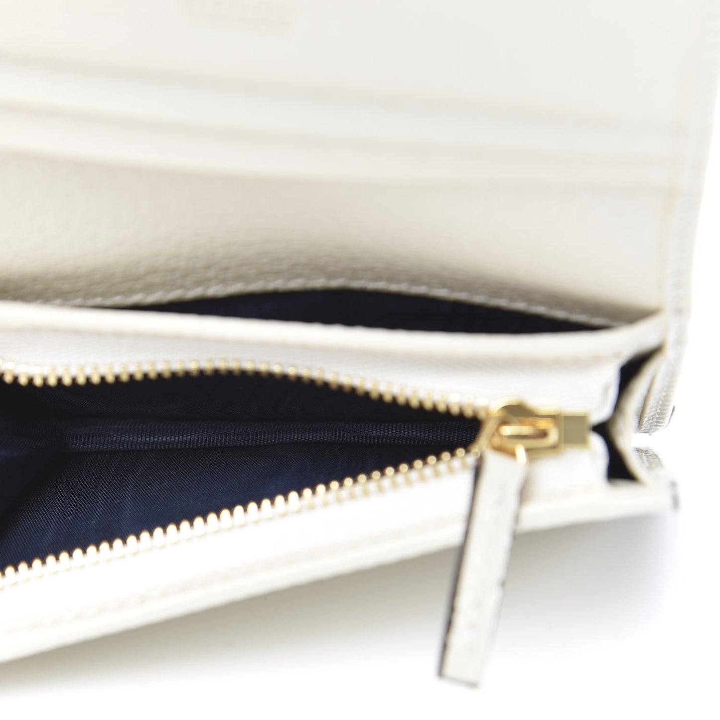 Textured Calfskin Web Ophidia Card Case Mystic White