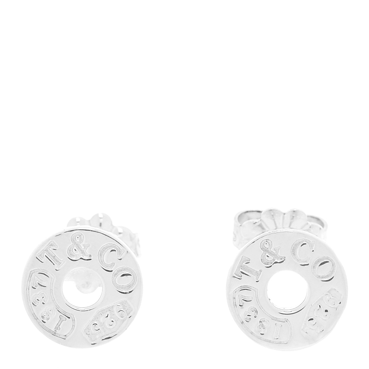 Tiffany Sterling Silver 1837 Circle Earrings 1 of 6