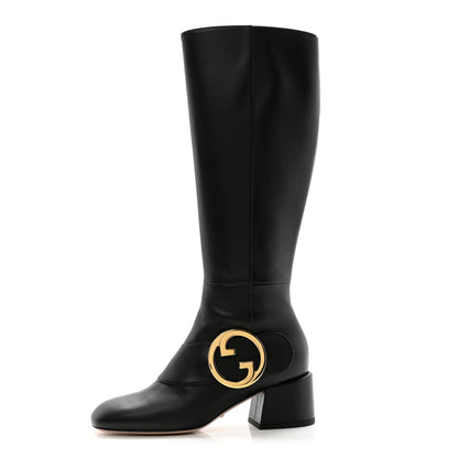 Gucci Nappa GG Blondie 55mm Knee High Boots 36 Black 1 of 11
