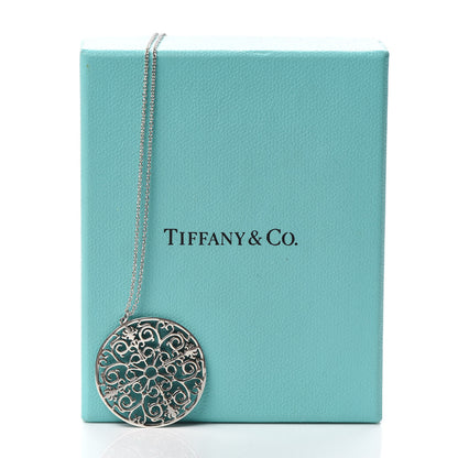 Tiffany Sterling Silver Enchant Round Medallion Pendant Necklace 6 of 6