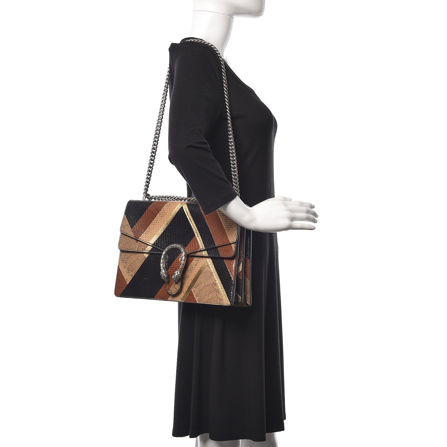 Gucci Ayers Snakeskin Chevron Medium Dionysus Shoulder Bag Multicolor 2 of 11