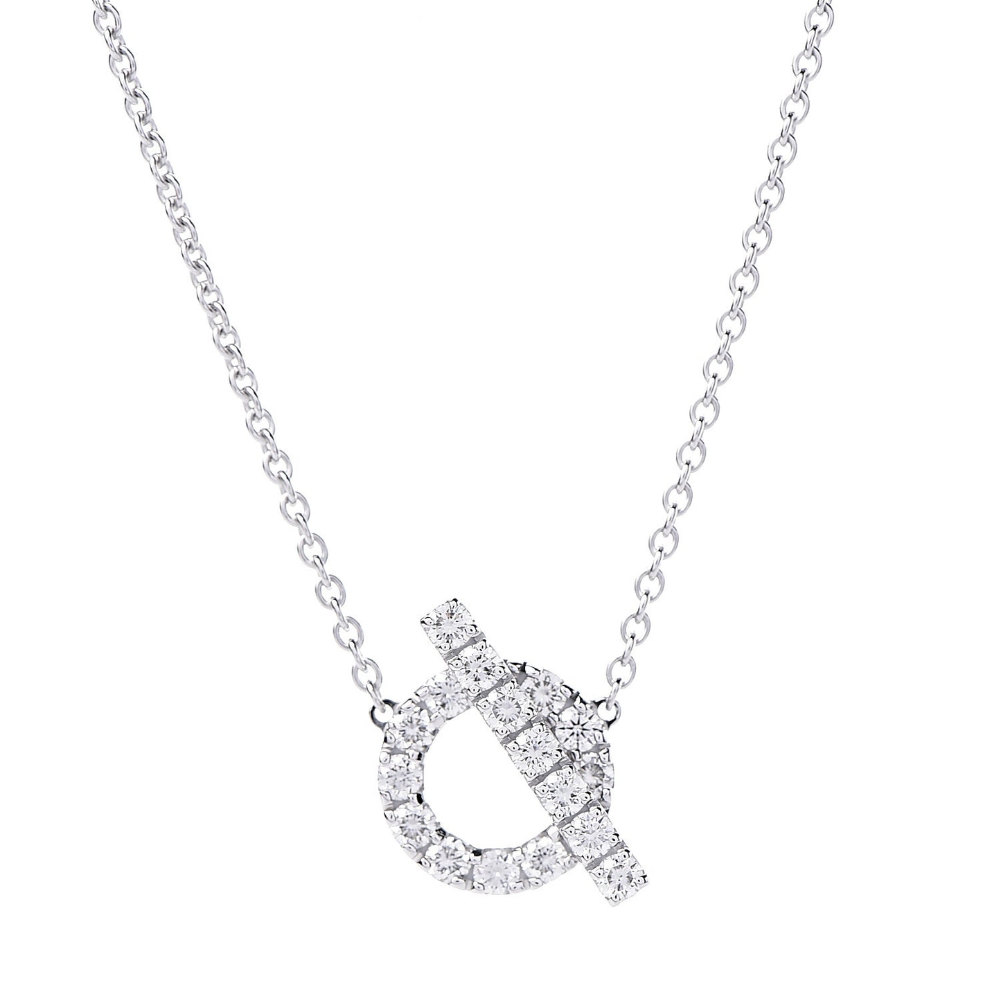 18K White Gold Diamond Finesse Pendant Necklace