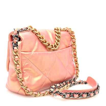 Chanel Iridescent Calfskin Quilted Medium Chanel 19 Flap Pink 3 of 10