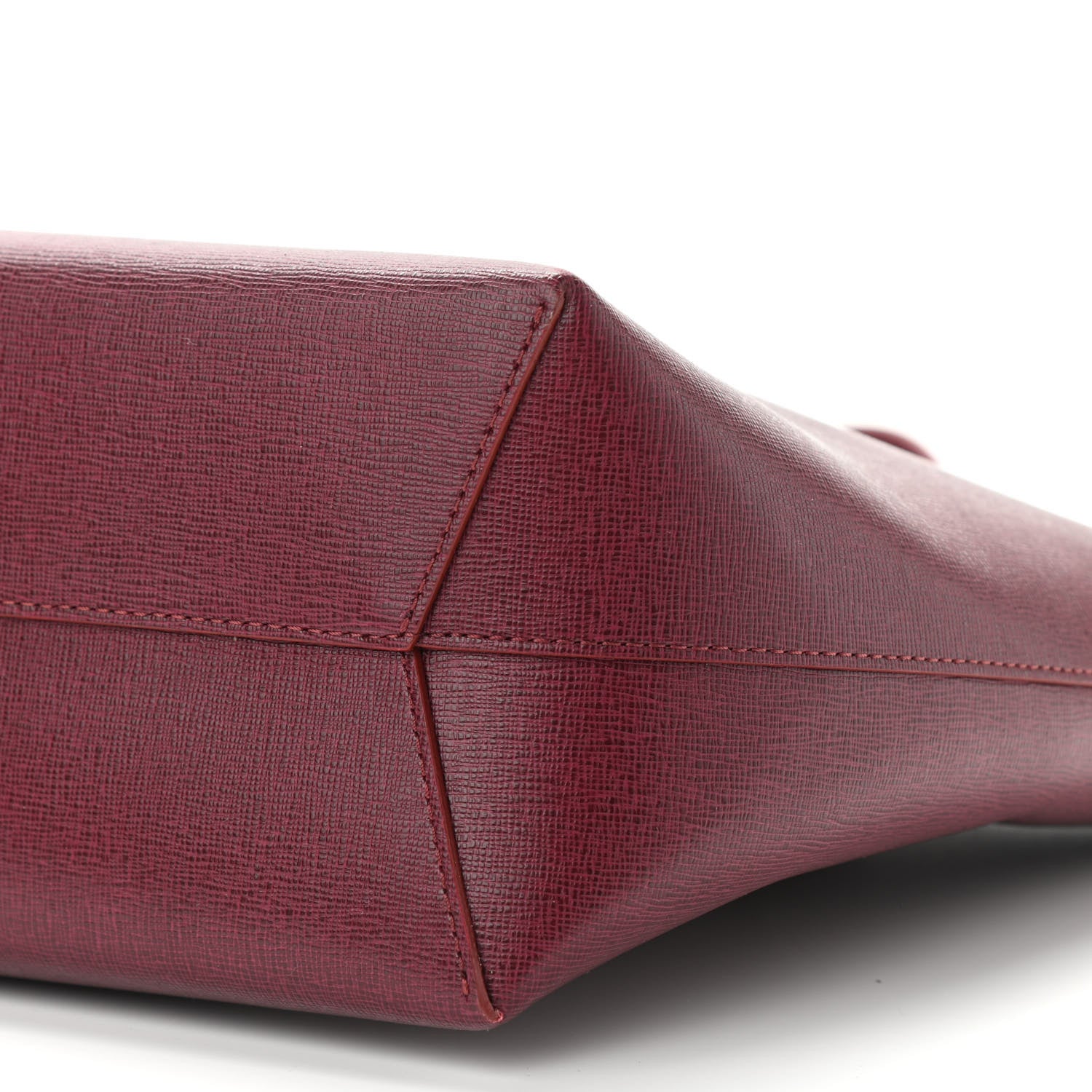 Mansur Gavriel Saffiano Small Shopping Tote Claret 9 of 9