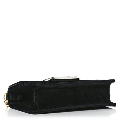 Gucci Velvet Crystal Square G Shoulder Bag Black 4 of 17