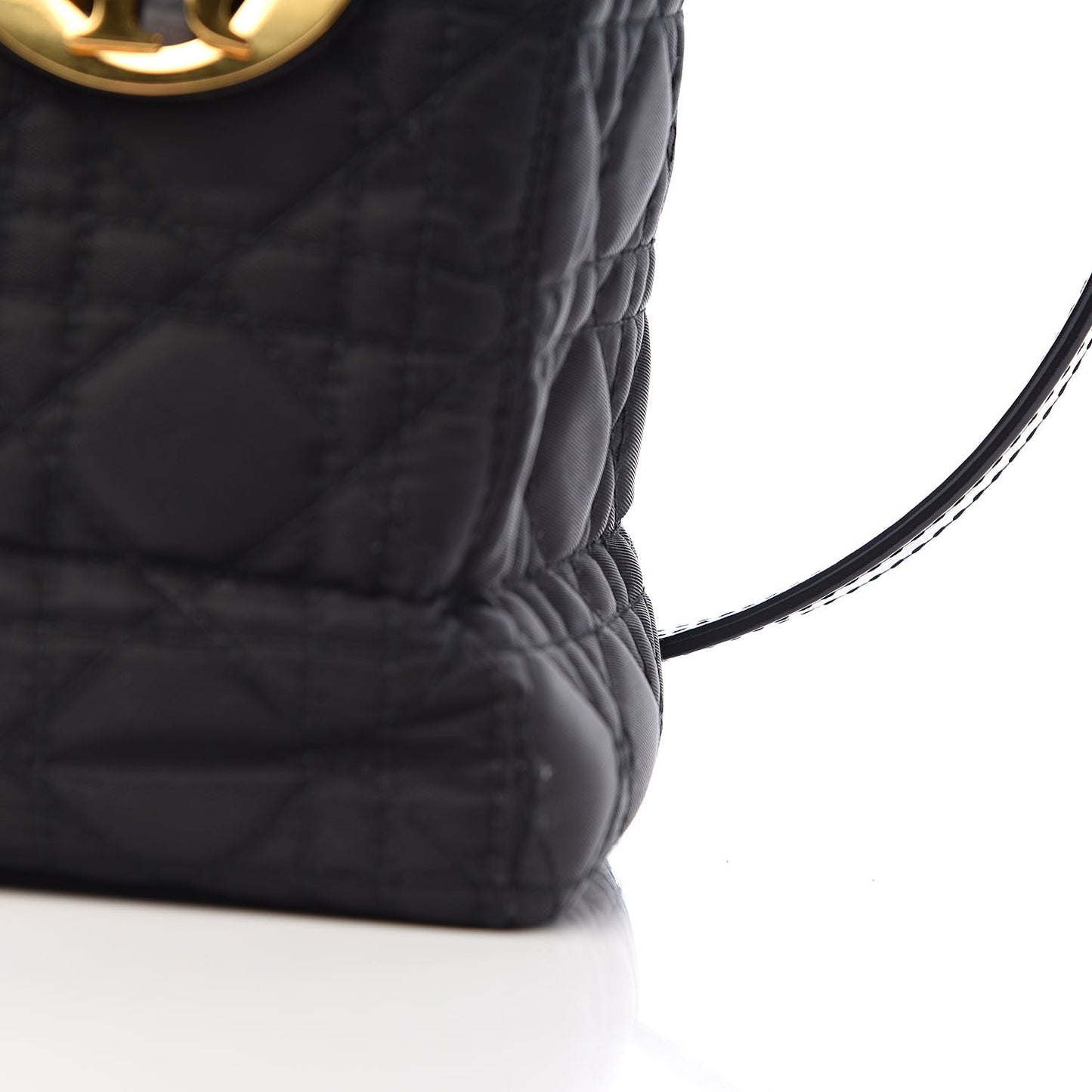 Nylon Cannage Medium Lady Dior Black