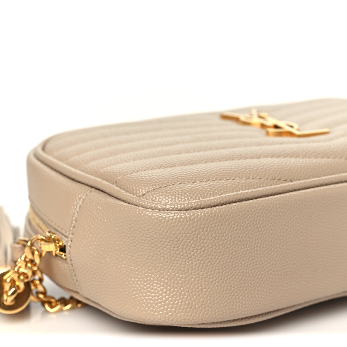Grain De Poudre Matelasse Monogram Mini Lou Camera Bag Dark Beige