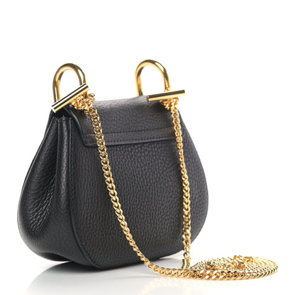 Chloe Grained Lambskin Nano Drew Shoulder Bag Black 3 of 9