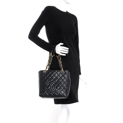 Chanel Caviar Quilted Petit Shopping Tote PST Black 2 of 13