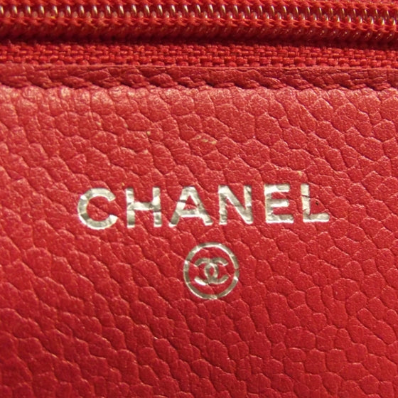 Chanel Caviar Wallet on Chain Fuchsia 7 of 10