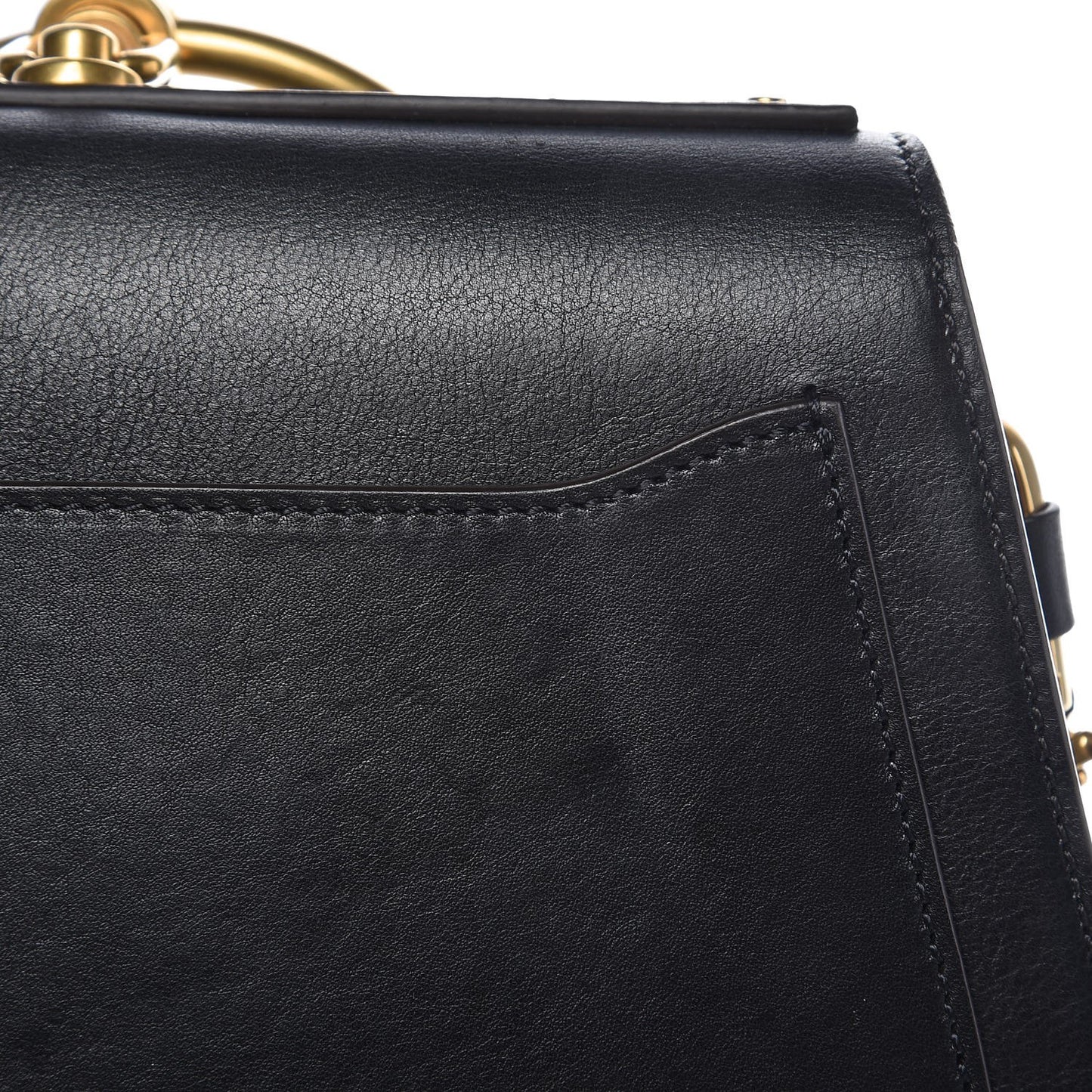 Calfskin Suede Medium Nile Bracelet Bag Black