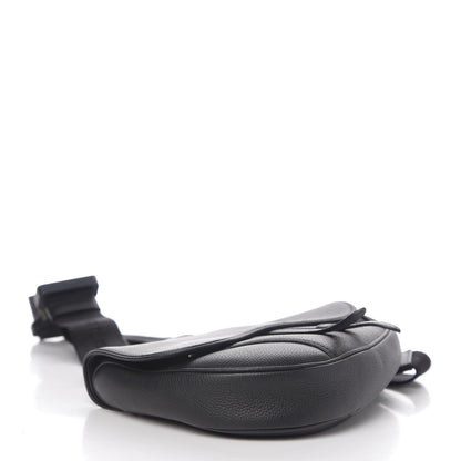 Christian Dior Calfskin Mens Saddle Bag Black 3 of 9