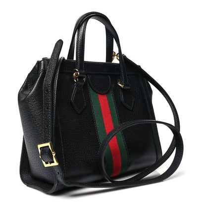 Gucci Textured Calfskin Web Small Ophidia Tote Bag Black 3 of 11