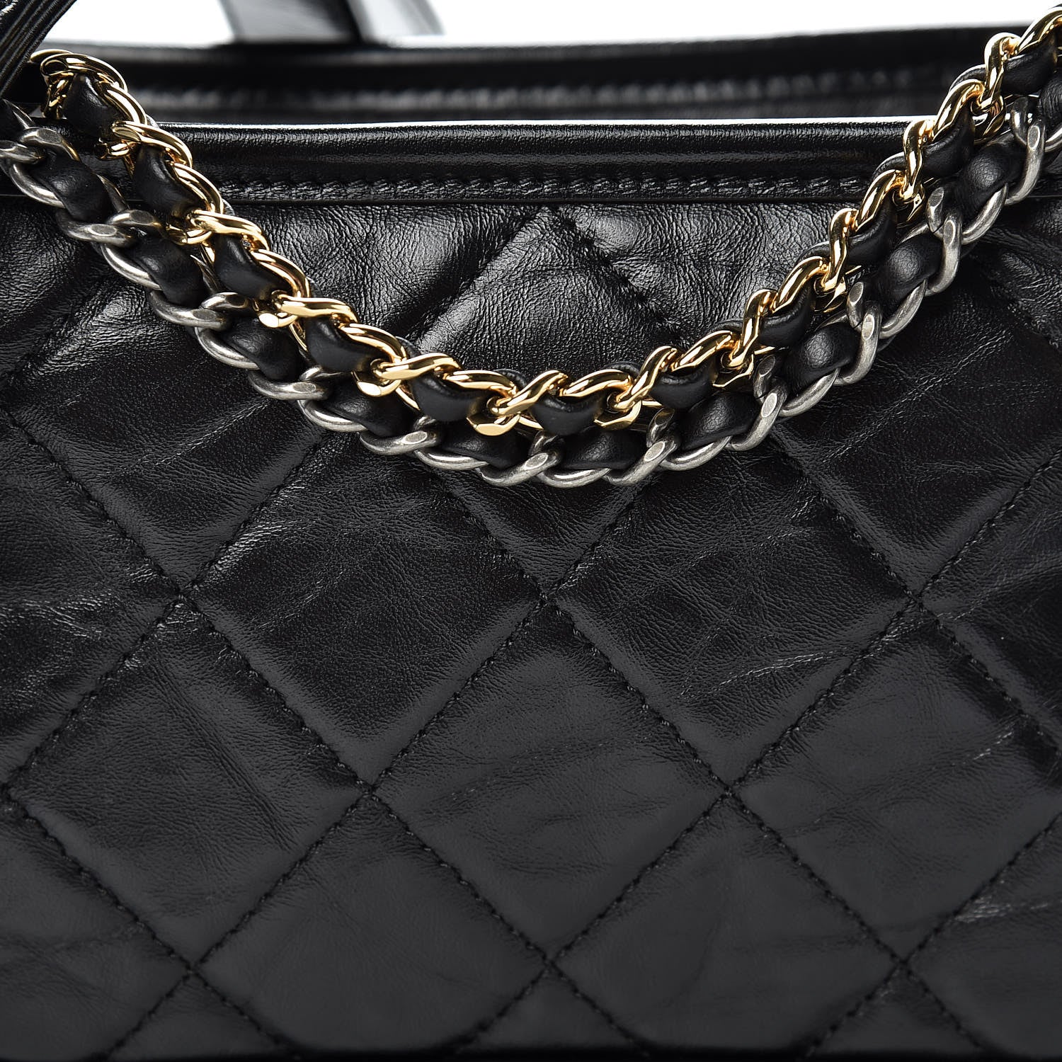 Chanel Aged Calfskin Quilted Small Gabrielle Hobo Black 8 of 11