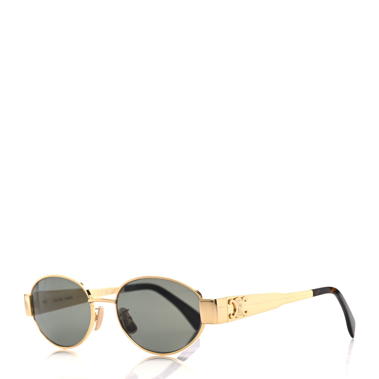 Celine Metal Triomphe 01 Sunglasses CL40235U Gold Green 1 of 8