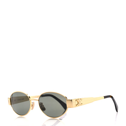 Celine Metal Triomphe 01 Sunglasses CL40235U Gold Green 1 of 8