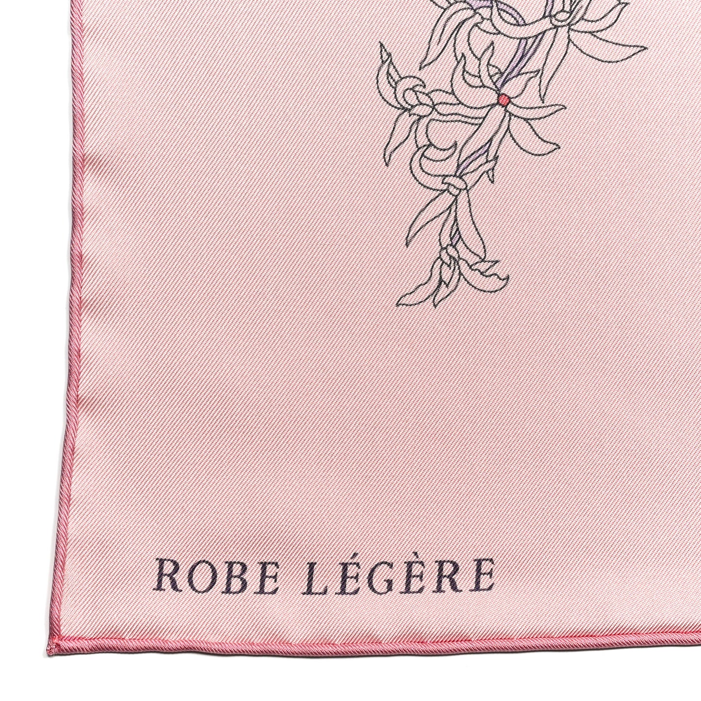 Silk Twill Robe Legere Scarf 90 Rose Hortensia Bleu