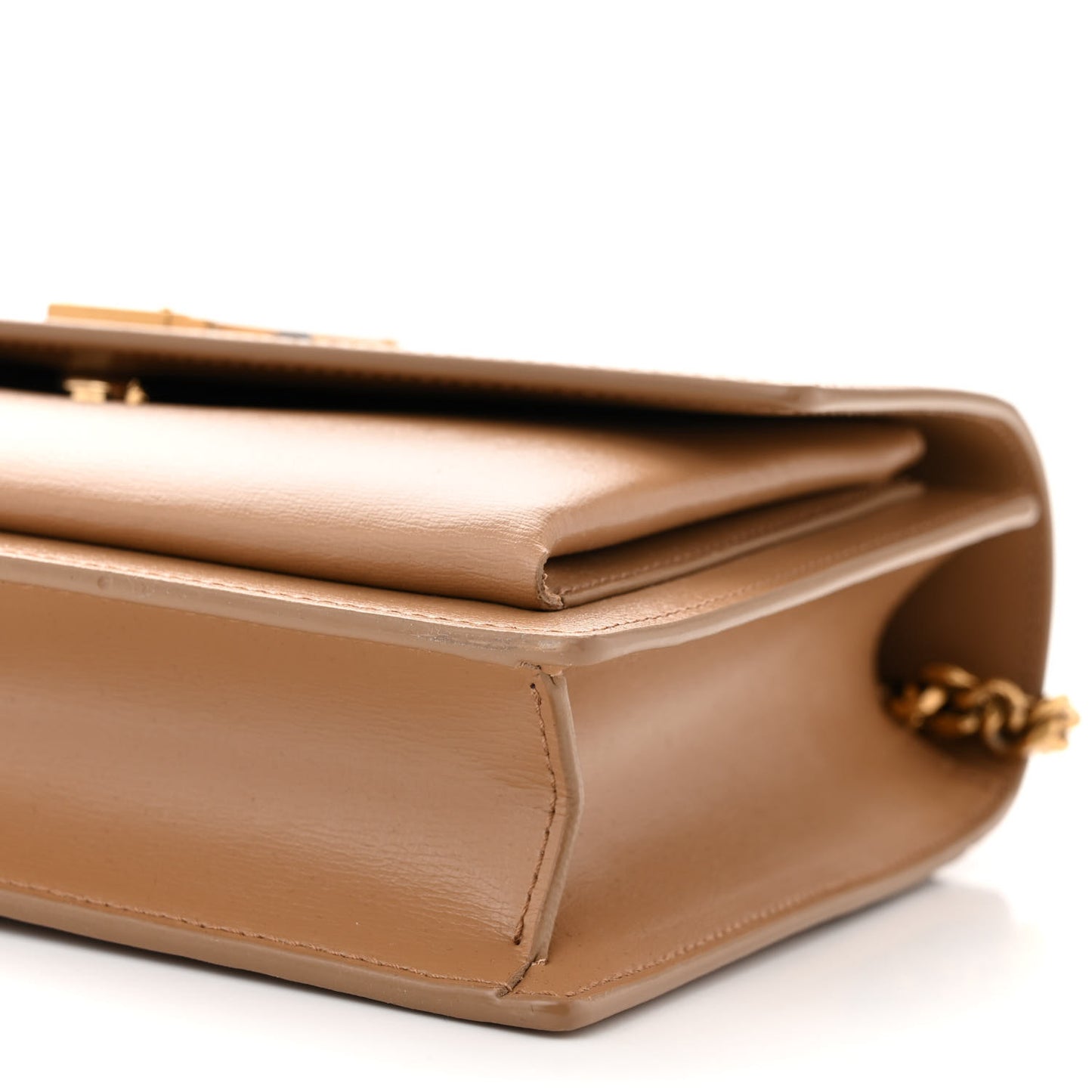 Smooth Calfskin Medium Monogram Sunset Satchel Natural Tan