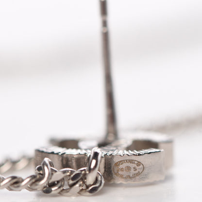 Chanel Crystal CC Drop Earrings Silver 4 of 5