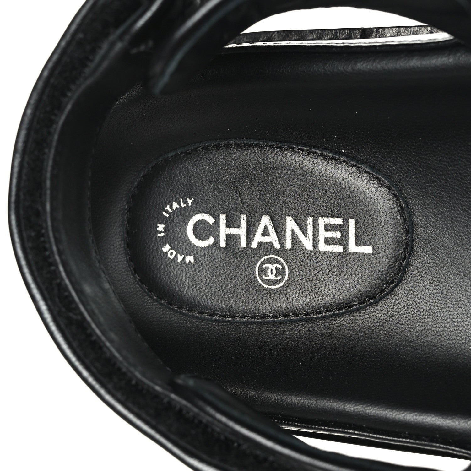 Chanel Lambskin Velcro Dad Sandals 42 Black 7 of 8