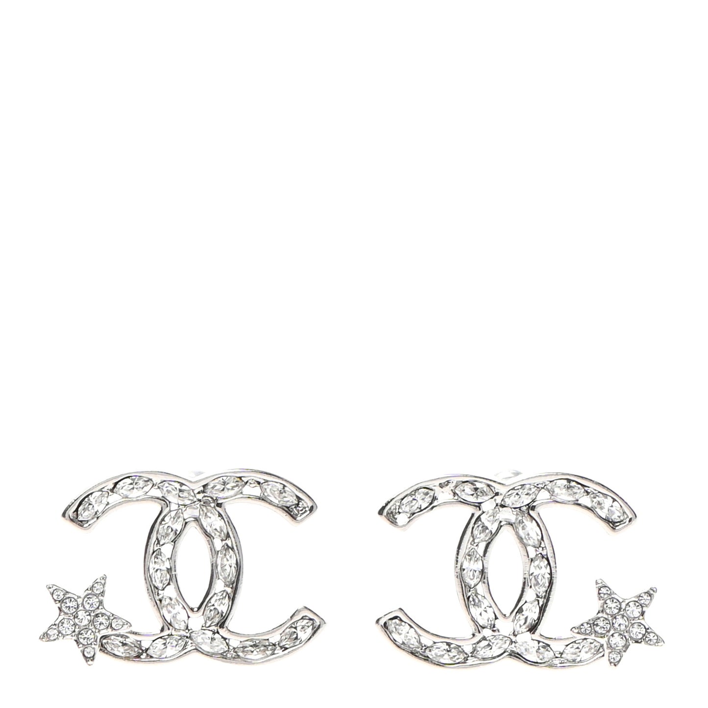 Crystal CC Starfall Earrings Silver