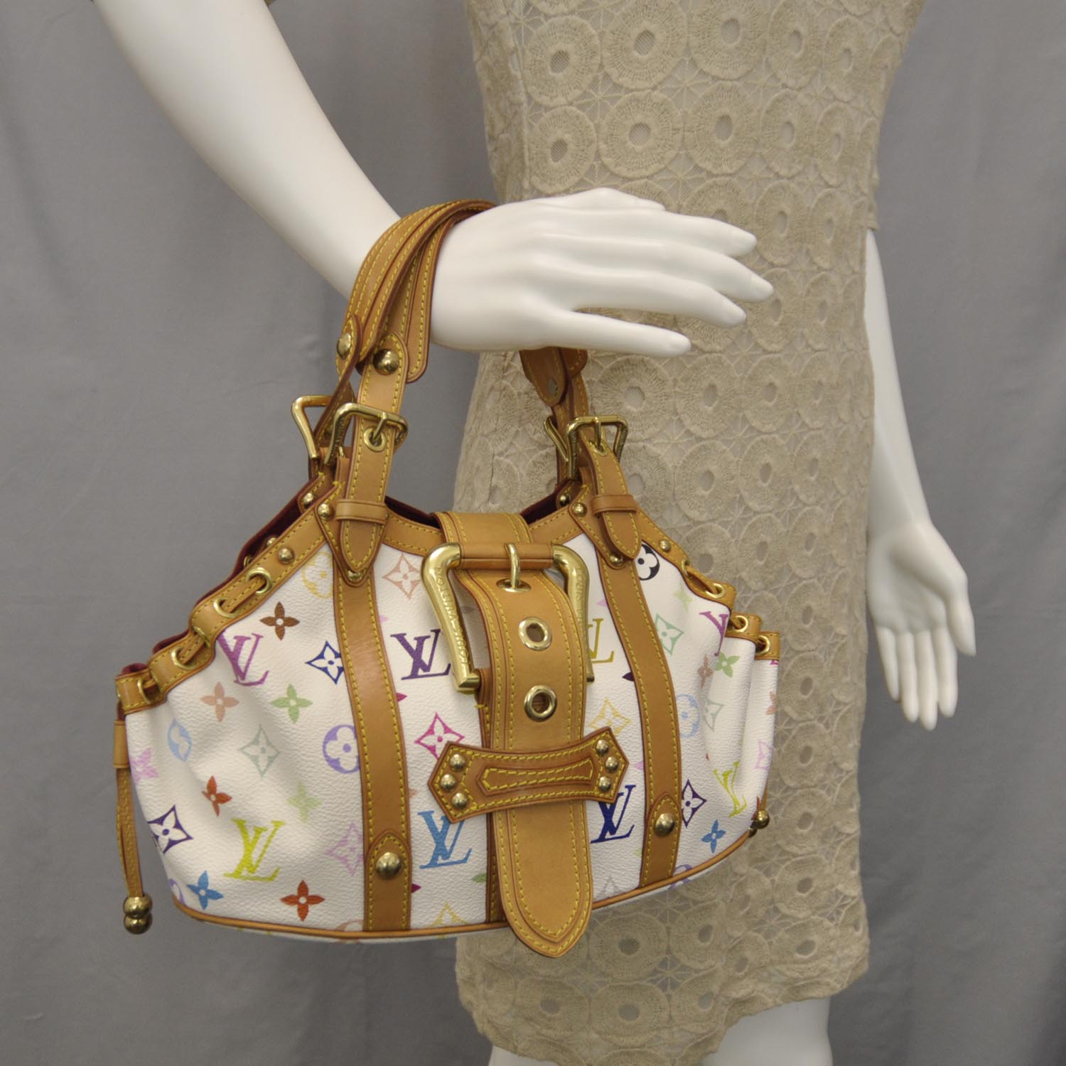 Louis Vuitton Monogram Multicolor Theda GM White 2 of 8