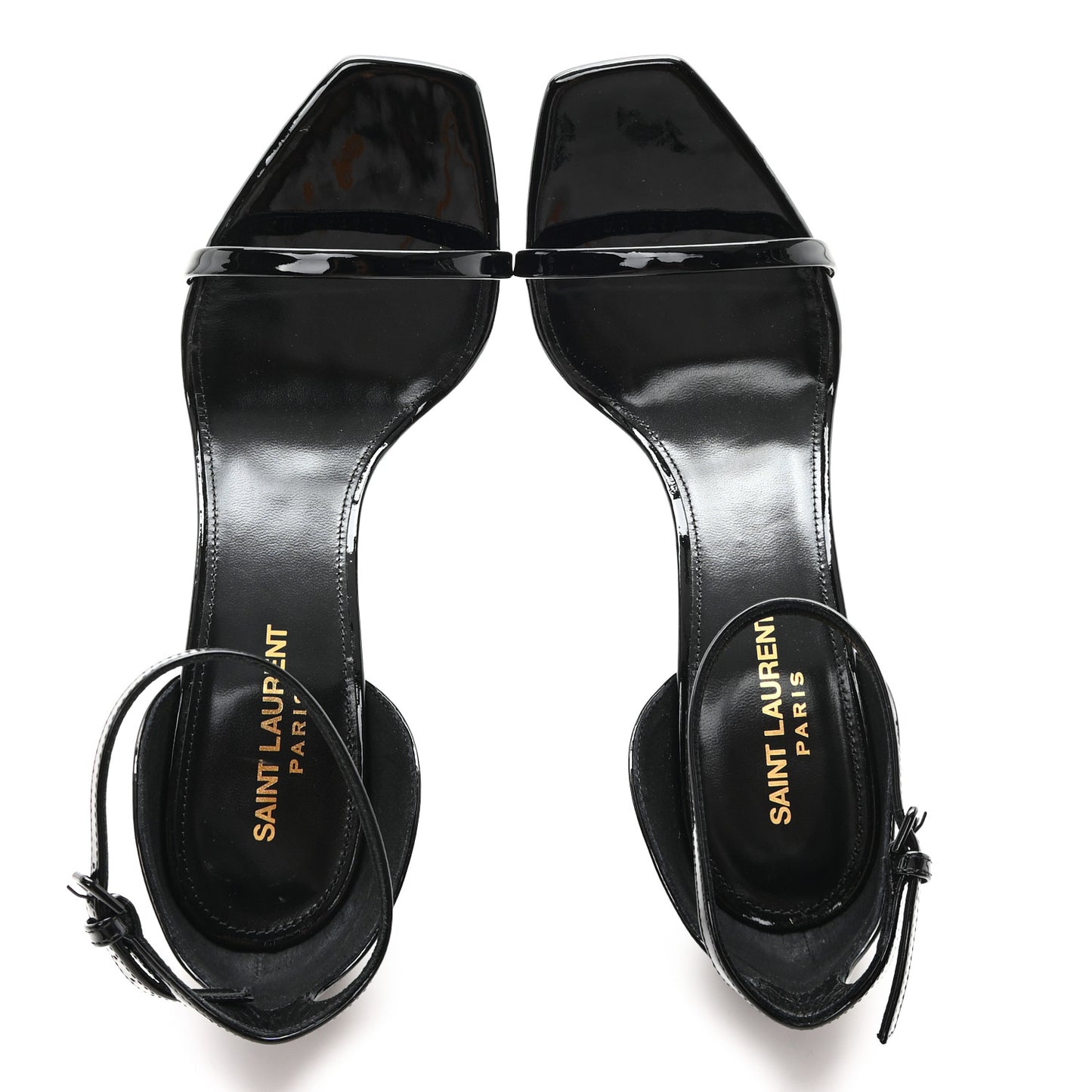 Patent Calfskin Opyum 85 Sandals 38.5 Black