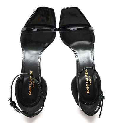 Saint Laurent Patent Calfskin Opyum 85 Sandals 38.5 Black 2 of 9