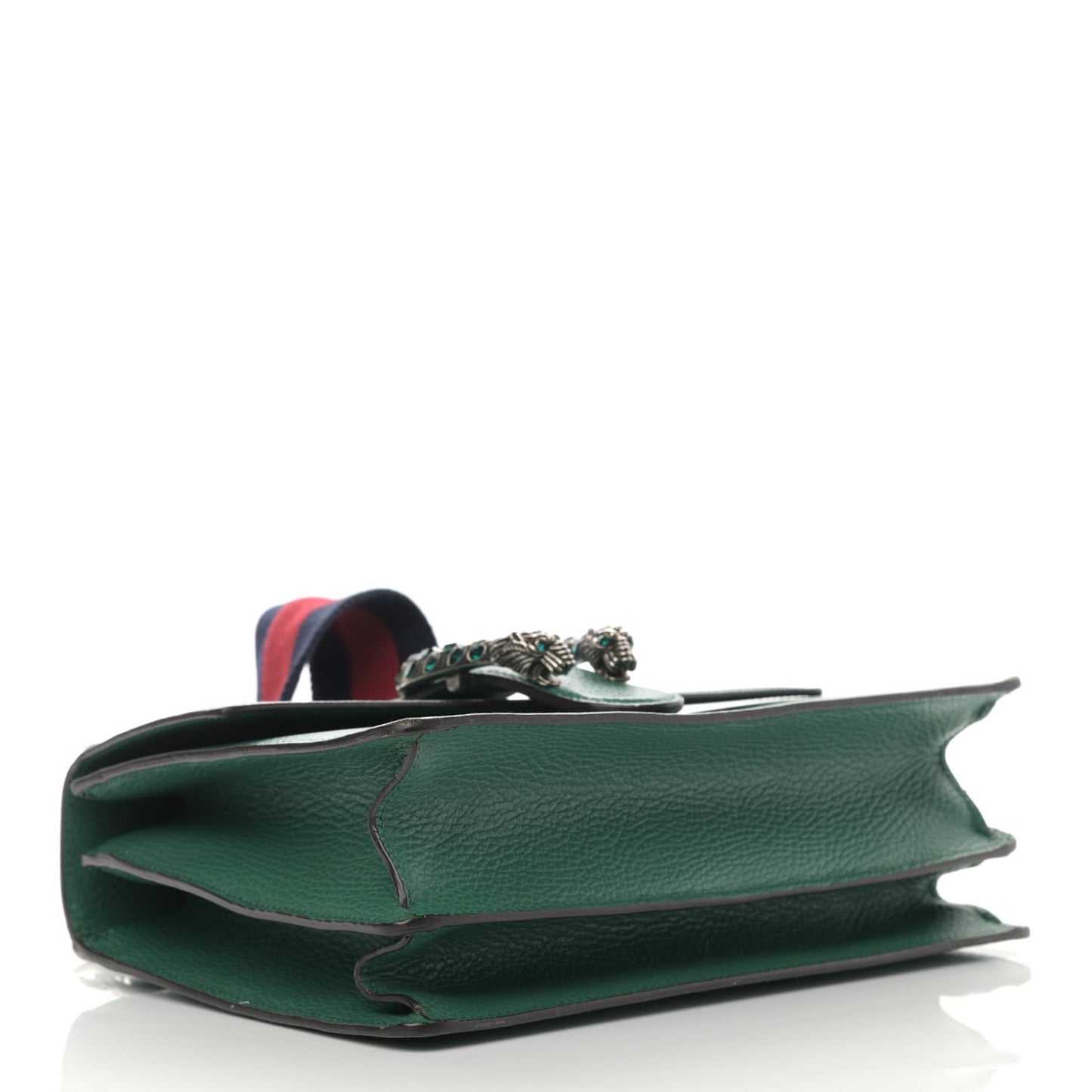 Dollar Calfskin Crystal Web Medium Dionysus Bamboo Top Handle Bag Emerald