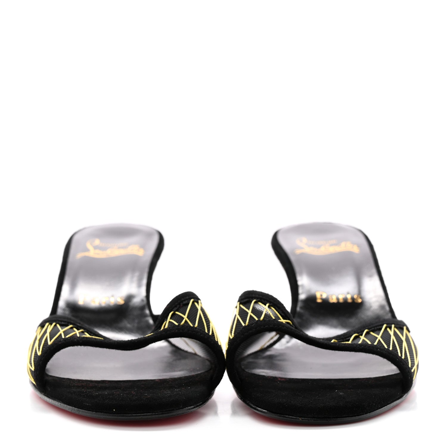 Christian Louboutin Suede Mesh 50 Sandals 37 Black 2 of 11