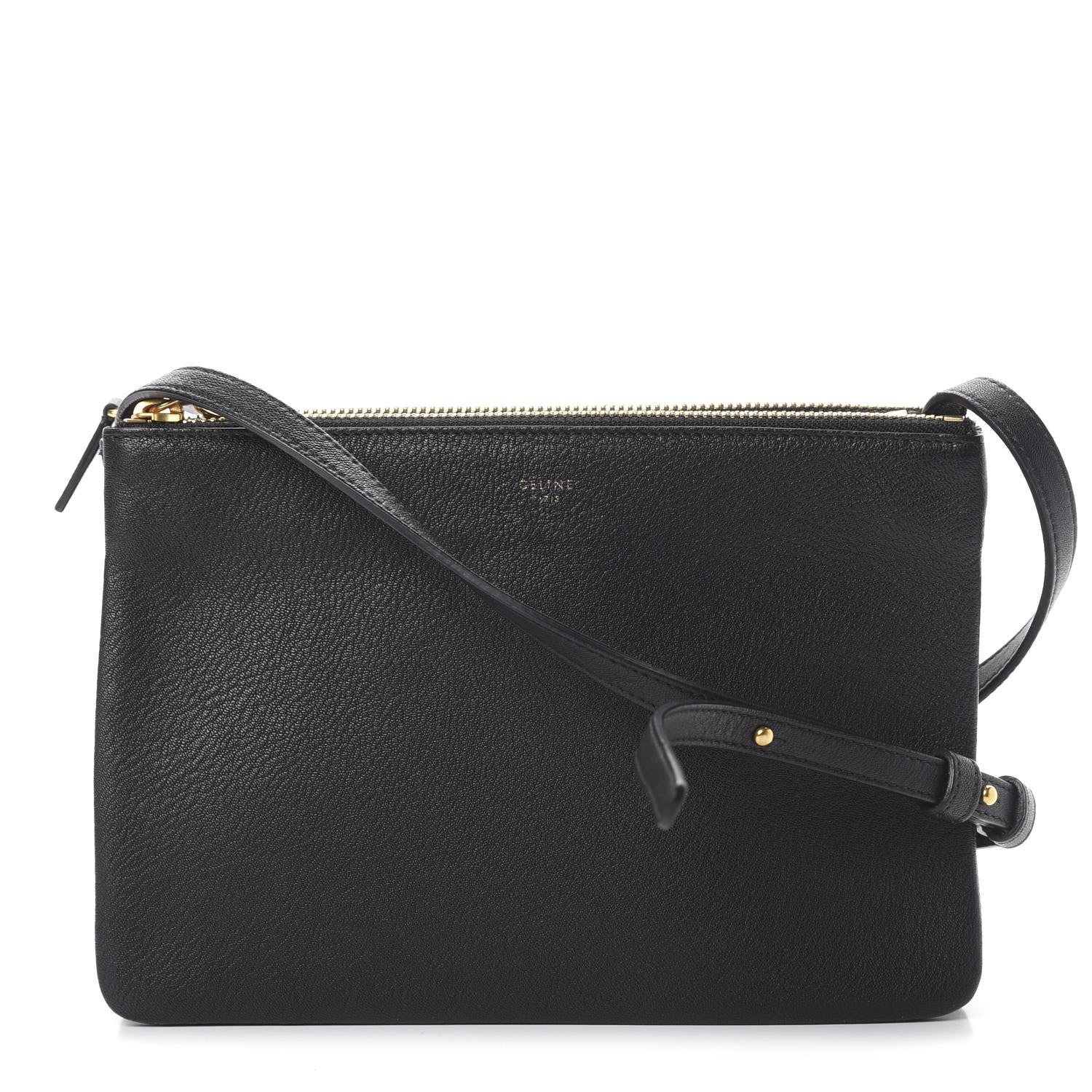 Celine Lambskin Small Trio Crossbody Bag Black 1 of 11