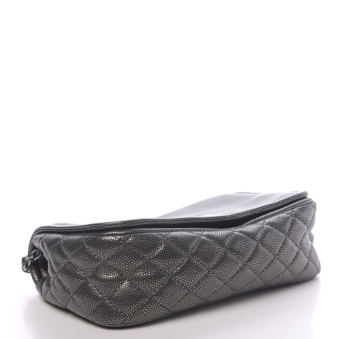 Metallic Caviar Medium Timeless CC Flap Dark Silver