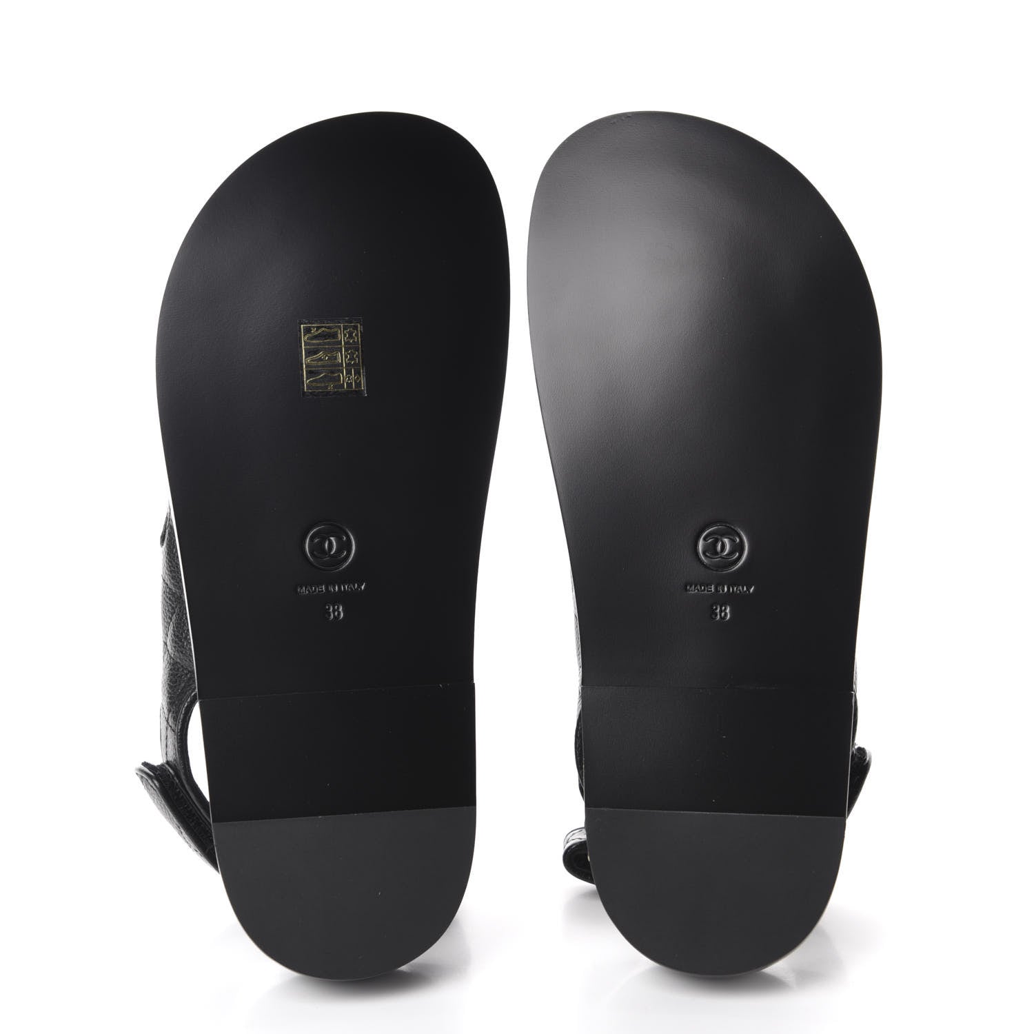 Chanel Grained Calfskin Velcro Dad Sandals 38 Black 6 of 10
