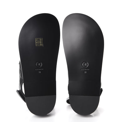 Chanel Grained Calfskin Velcro Dad Sandals 38 Black 6 of 10