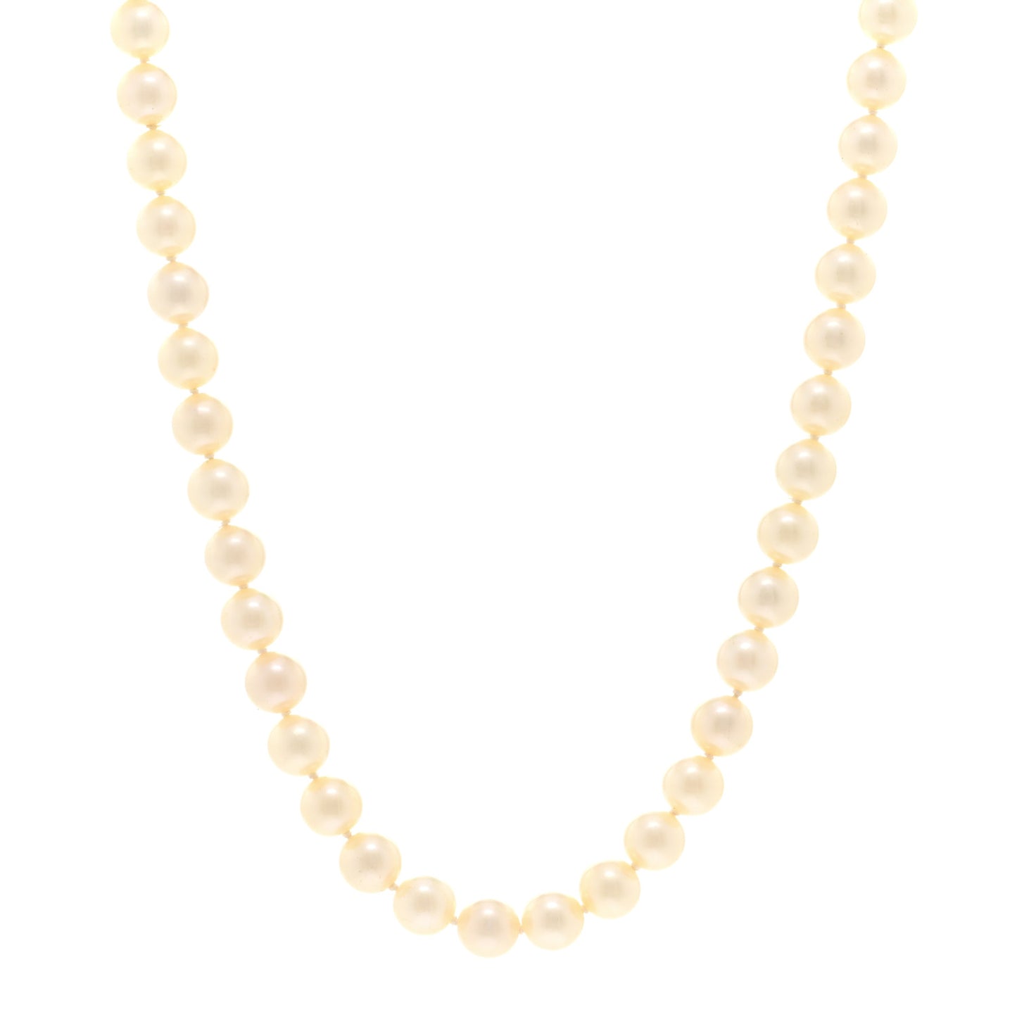 18K Yellow Gold Akoya Cultured Pearl 6.5-7mm Strand Necklace