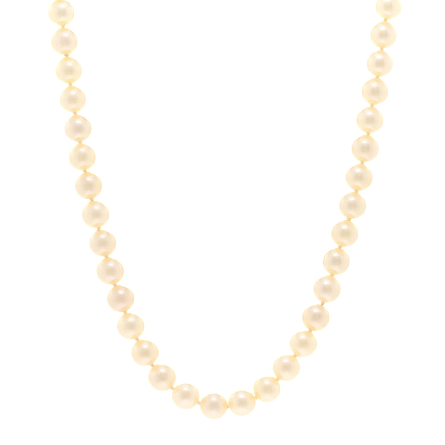 Mikimoto 18K Yellow Gold Akoya Cultured Pearl 6.5-7mm Strand Necklace 1 of 5