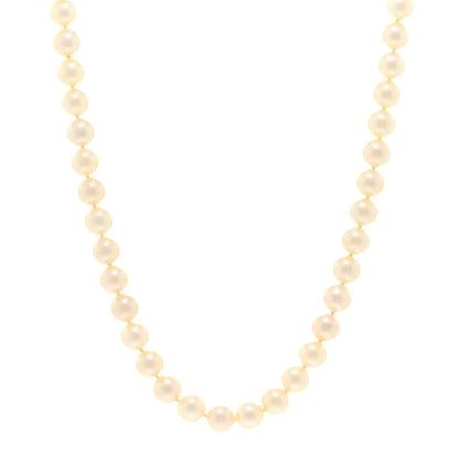 Mikimoto 18K Yellow Gold Akoya Cultured Pearl 6.5-7mm Strand Necklace 1 of 5
