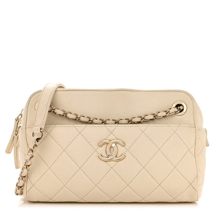 Chanel Caviar Quilted Small In & Out Camera Case White 1 of 12