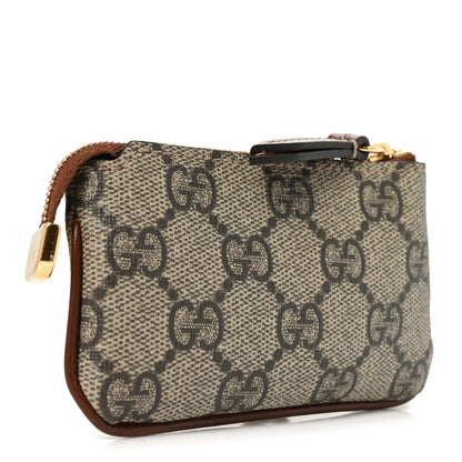 Gucci GG Supreme Monogram Key Case Beige Ebony Cuir 3 of 7